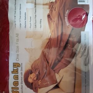 Red Slanky Microfiber Blanket w Sleeves One Size Fits All